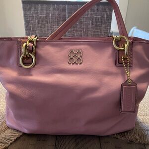 Coach Pink Leather Tote Bag